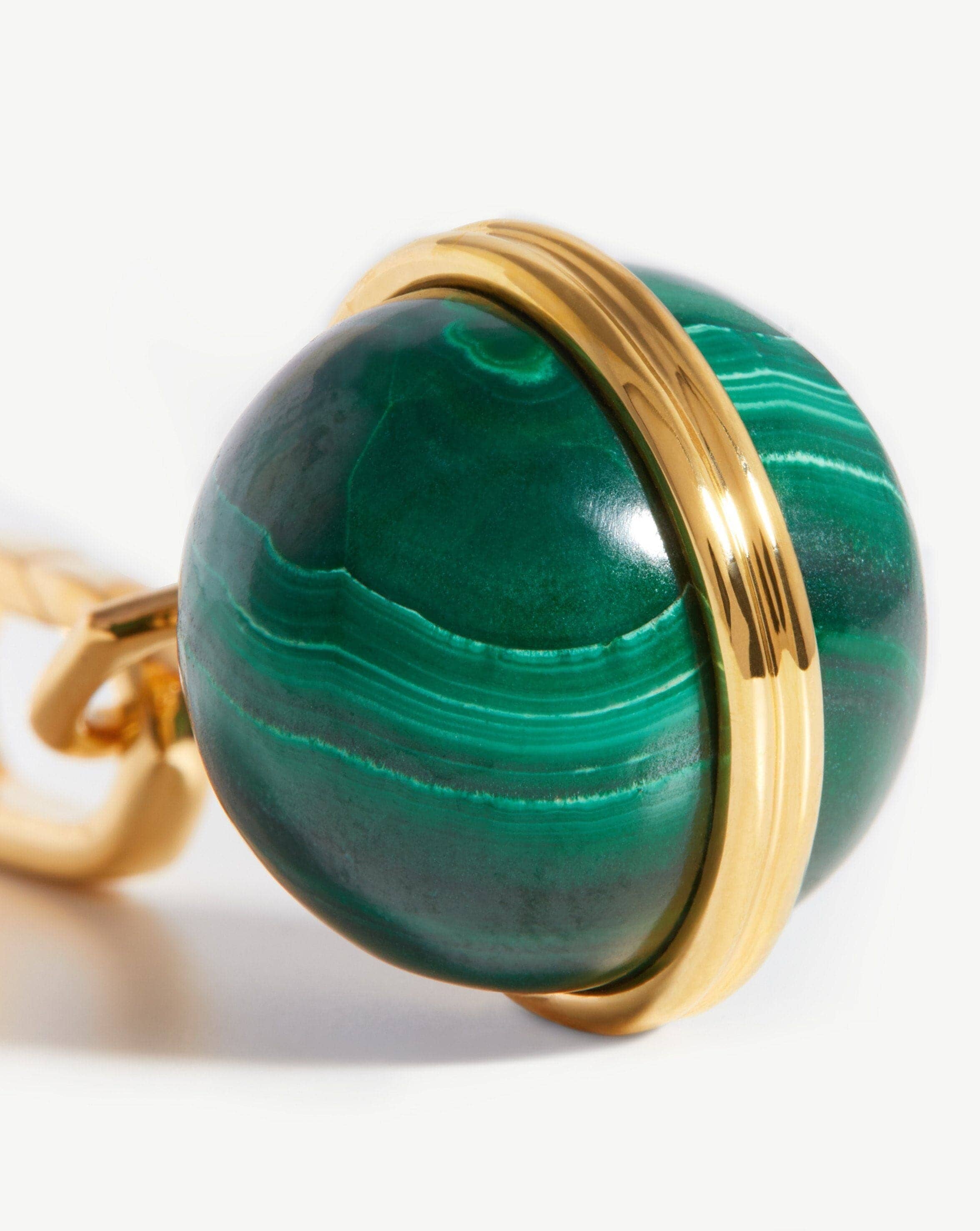 Gemstone Sphere Clip-On Pendant | 18ct Gold Plated, Malachite Charms & Pendants Missoma 