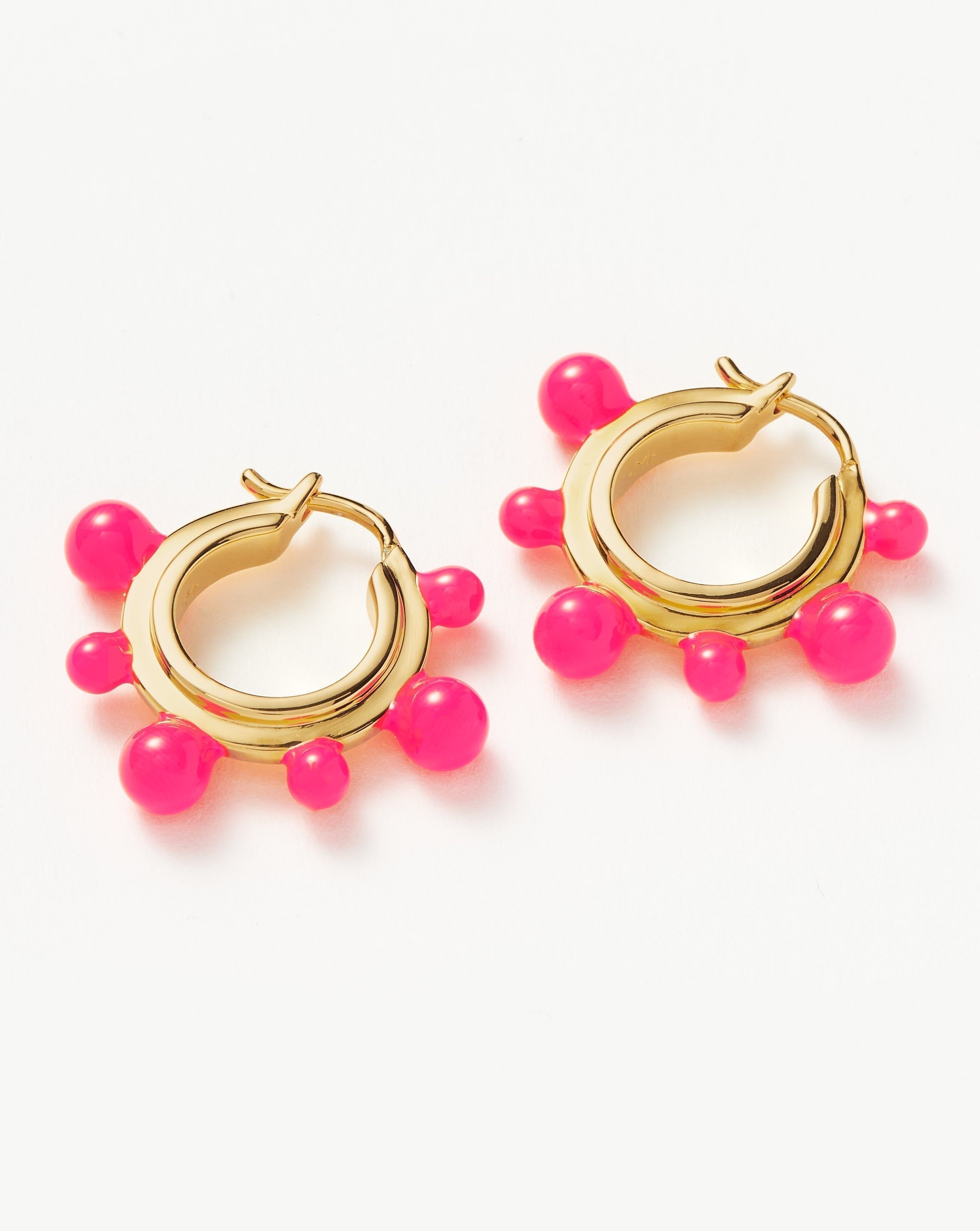 Pink Heart Enamel Earrings Earrings Lisa Crowder Pistachios