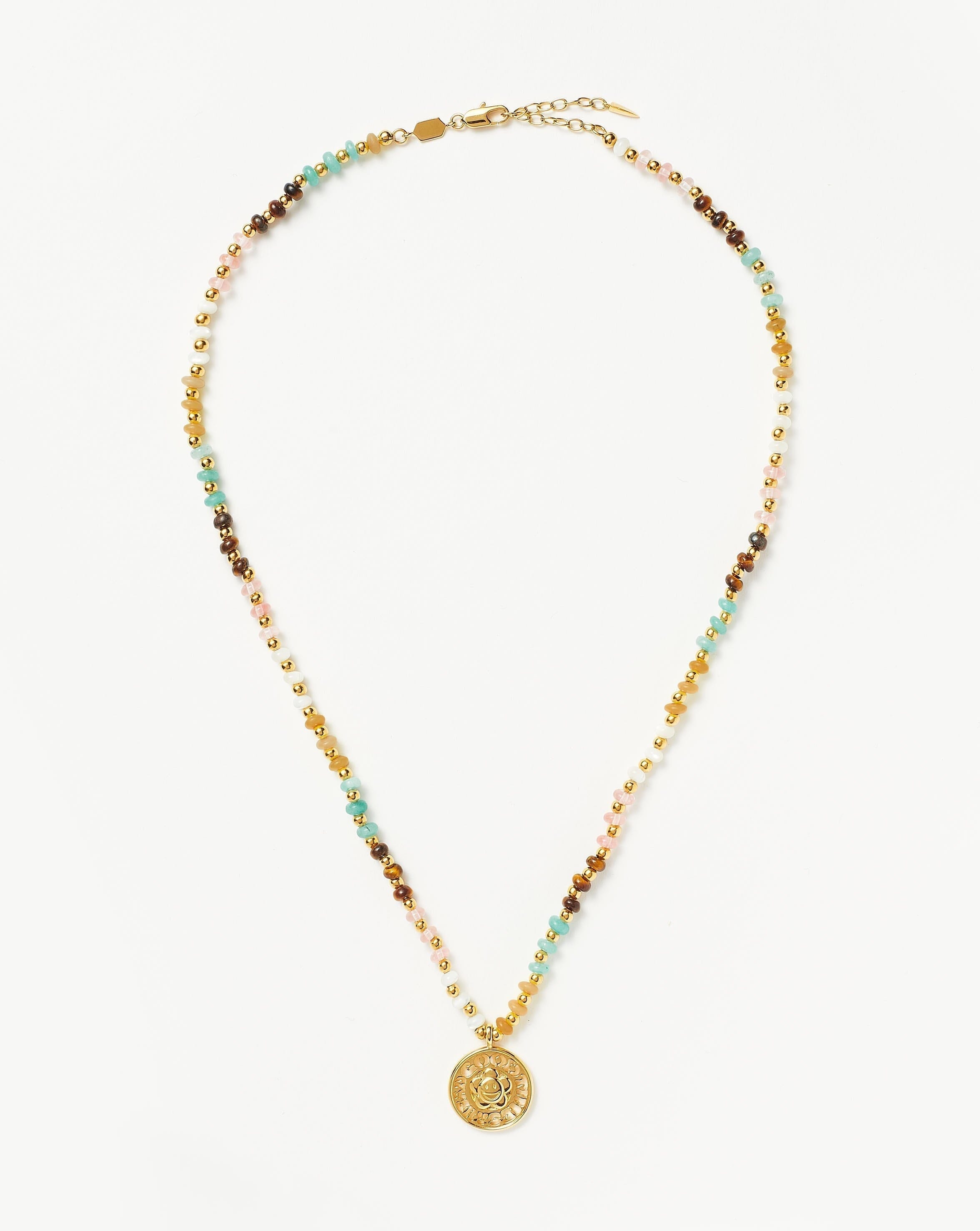 Good Vibes Sunshine Medallion Beaded Necklace Necklaces Missoma 