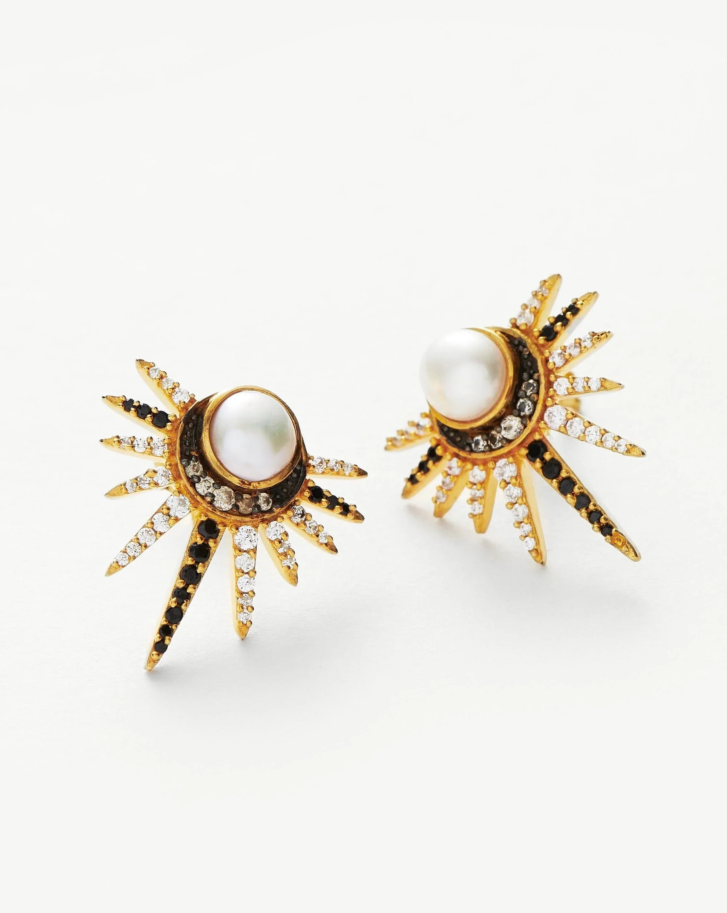 Harris Reed Celestial Pearl Stud Earrings | 18ct Gold Plated Vermeil/Pearl Earrings Missoma 