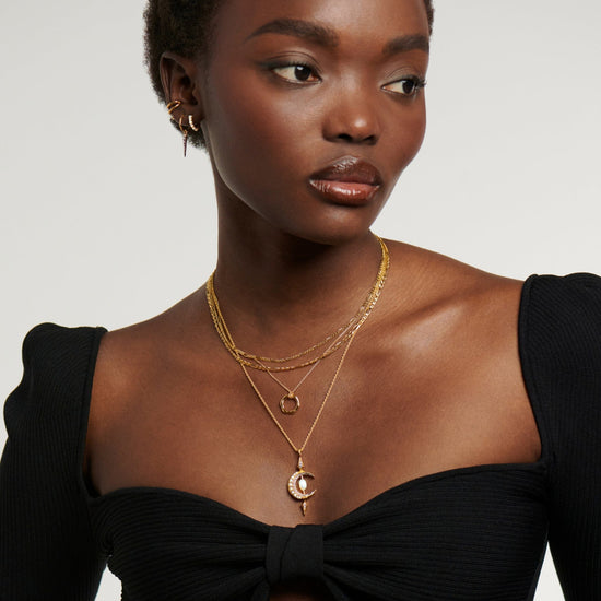 Harris Reed Crescent Moon Pearl Necklace | 18ct Gold Plated Vermeil/Pearl Necklaces Missoma 