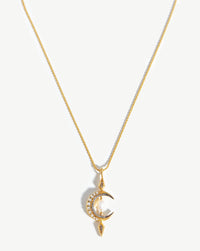 Harris Reed Crescent Moon Pearl Necklace | 18ct Gold Plated Vermeil/Pearl Necklaces Missoma 