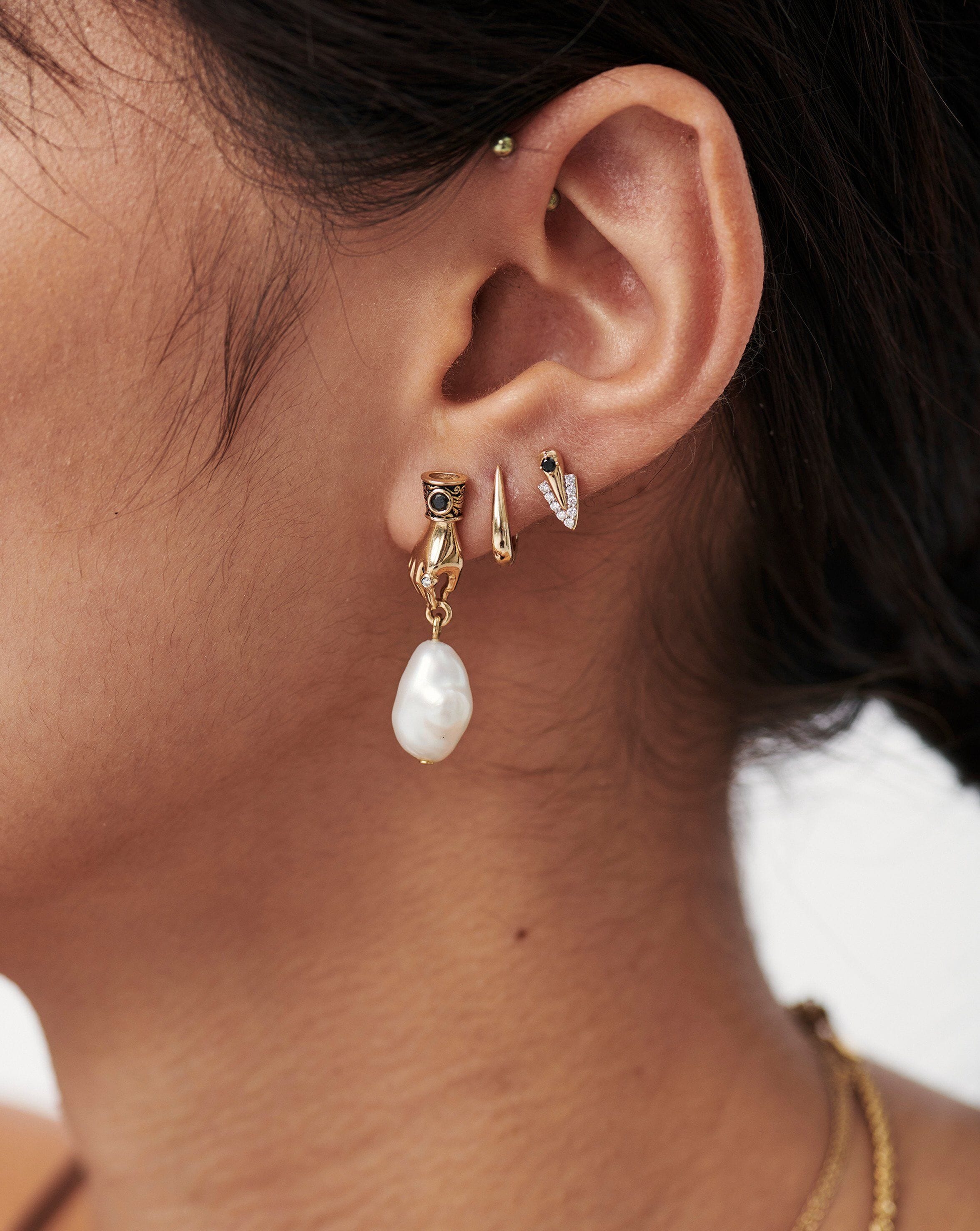 chanel pearl earrings drop dangle