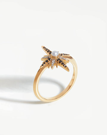 Harris Reed Fine Starlight Ring | 14ct Solid Gold/Pearl & Diamond Rings Missoma 