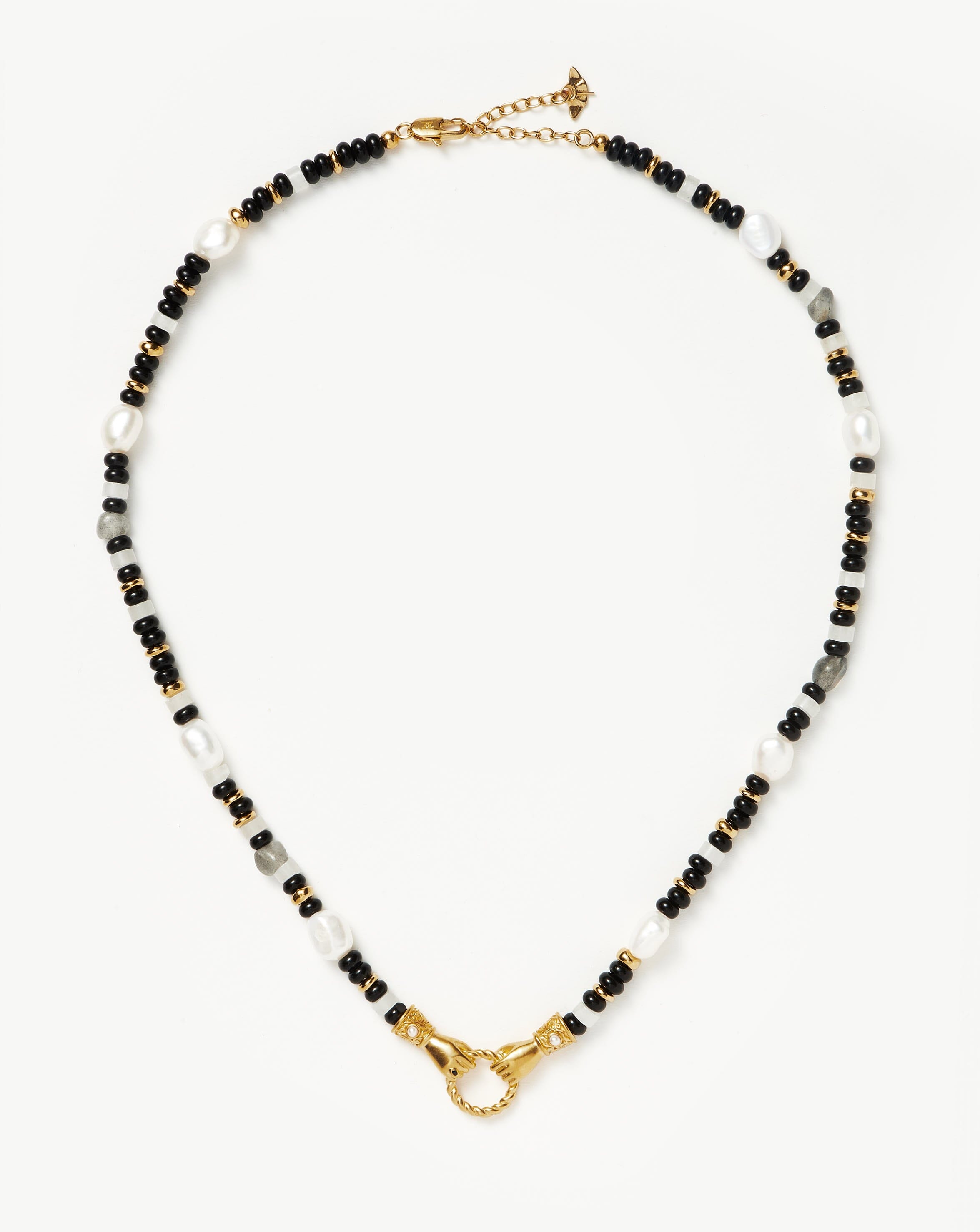 Dazzling gold, black and teal beaded necklace – Littleworldwonder