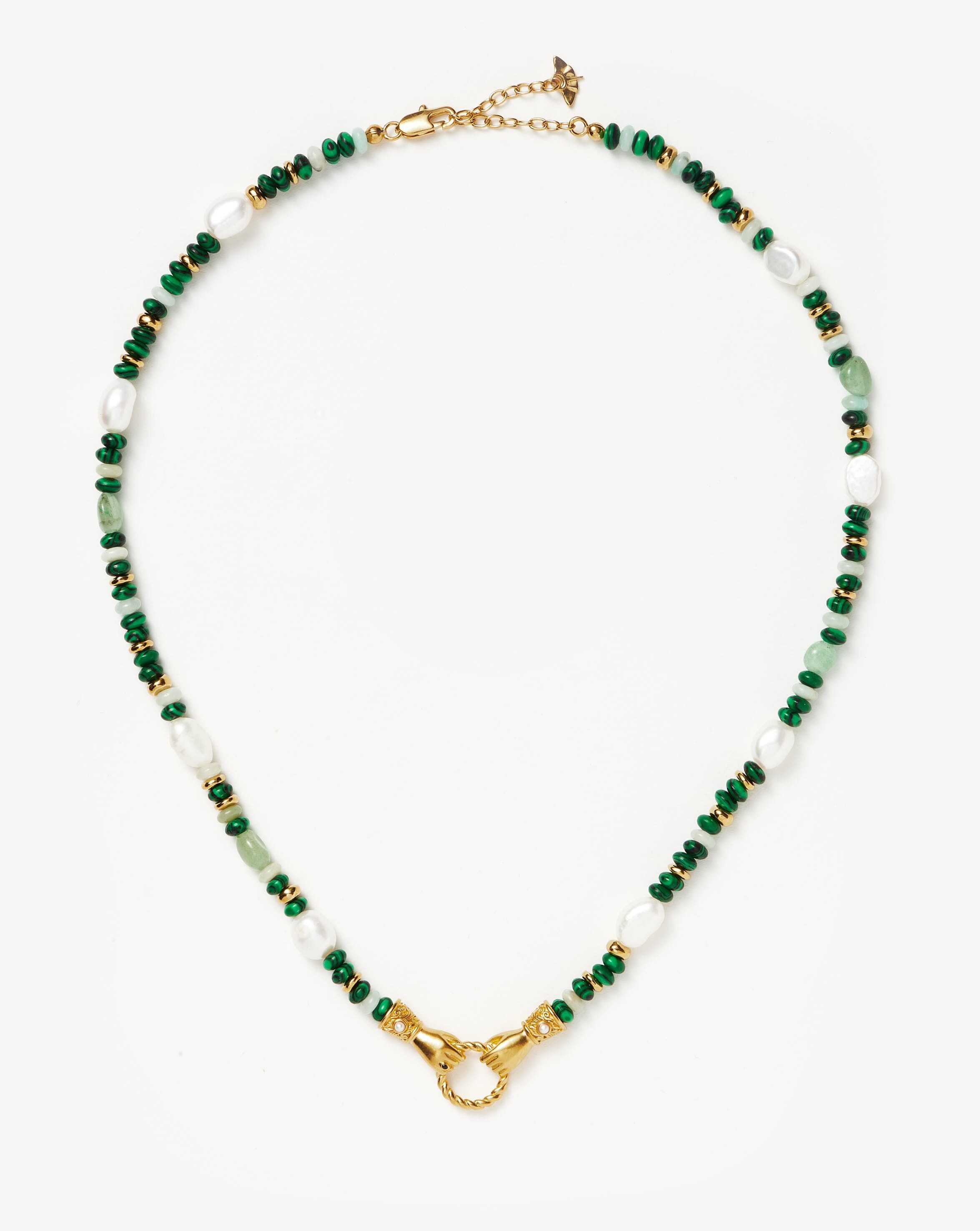 harris reed in good hands beaded gemstone necklace 18ct gold platedmulti green gemstone pearl necklaces missoma 469992