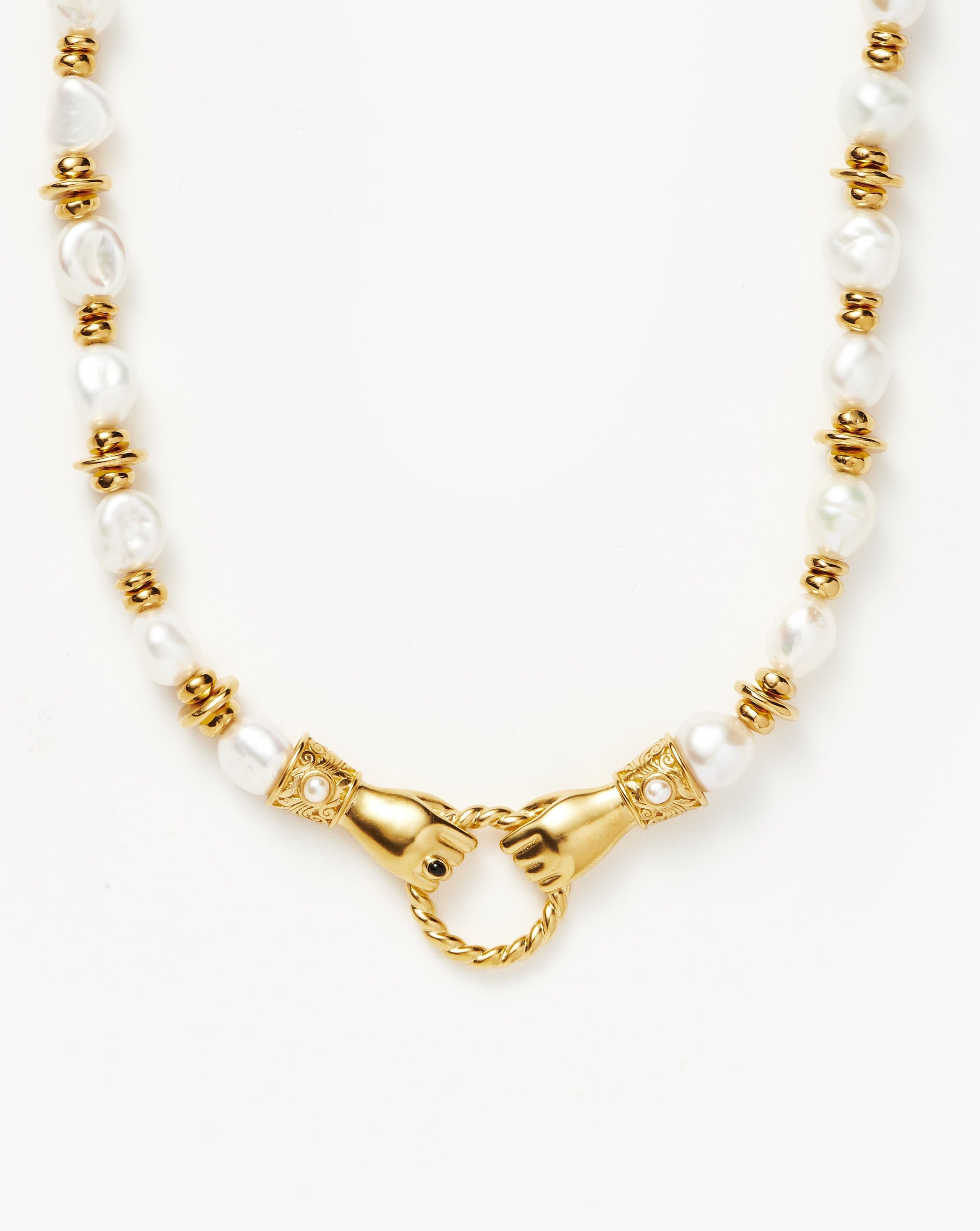 Harris Reed In Good Hands Chunky Beaded Gemstone Necklace | 18ct Gold Plated/Pearl Necklaces Missoma 