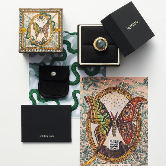 Harris Reed Janus Locket Signet Ring | 18ct Gold Plated/Black Cubic Zirconia Rings Missoma 