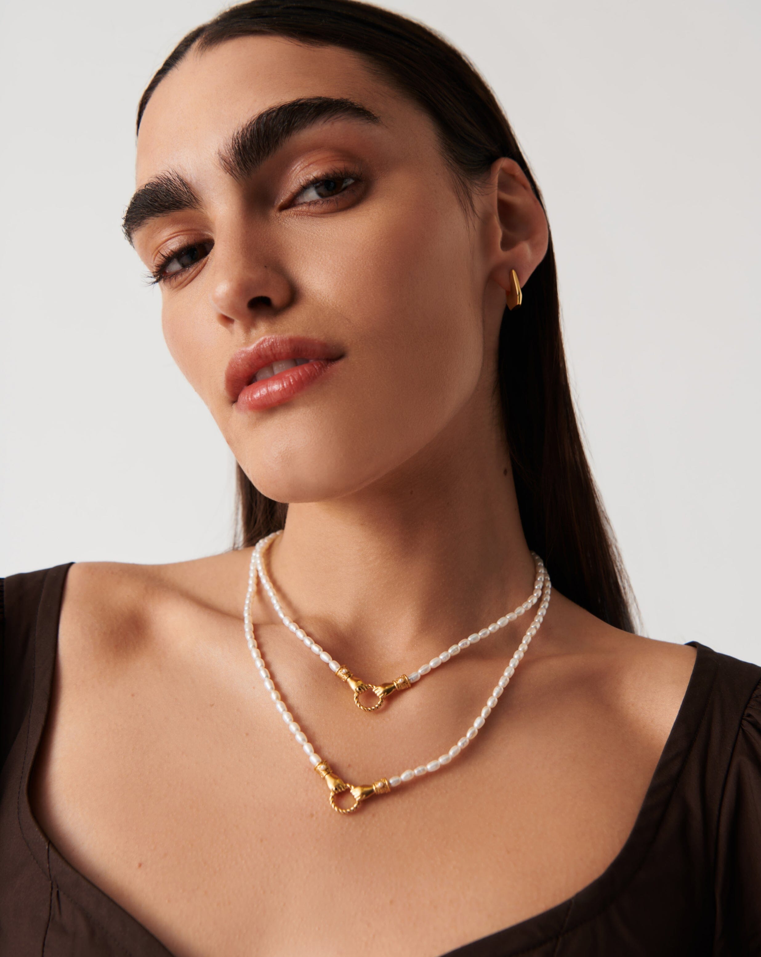 Missoma Womens Gold Harris Reed x 18ct Recycled Yellow Gold-plated Brass, Onyx, Cubic Zirconia And Pearl Necklace