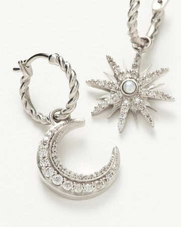 Harris Reed Moonlight Pearl Hoop Earrings | Silver Plated/Pearl Earrings Missoma 