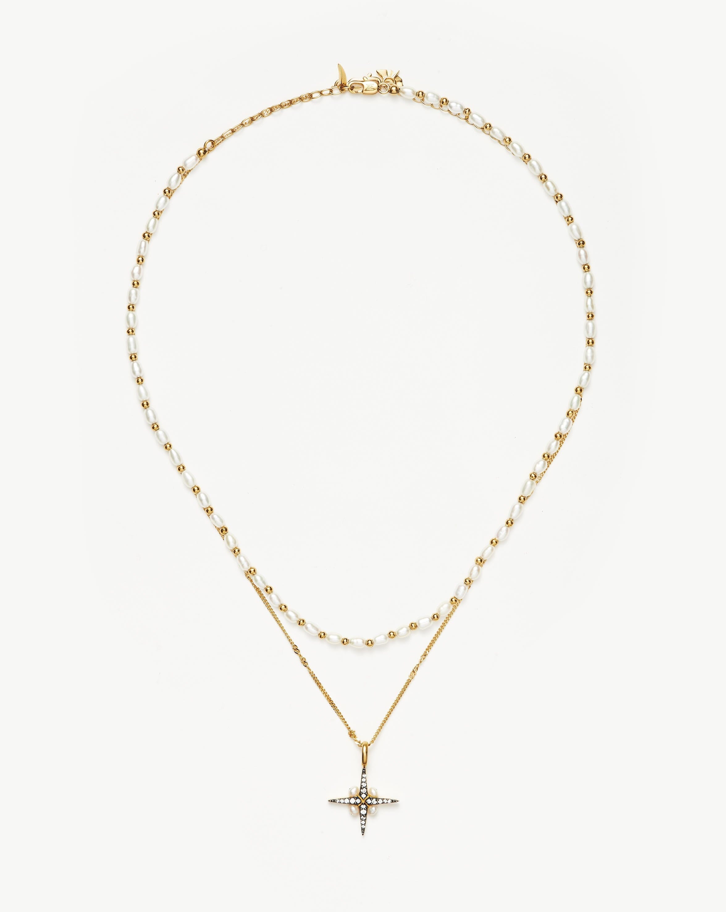 Harris Reed North Star Pearl Necklace Set | 18ct Gold Plated