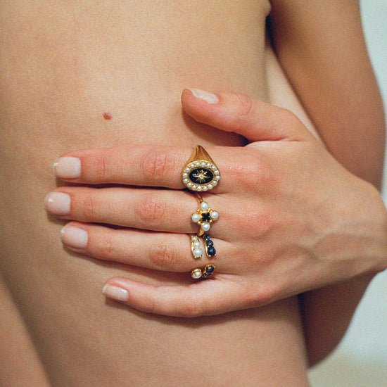 Harris Reed Openness Ring | 18ct Gold Plated Vermeil/Pearl Rings Missoma 