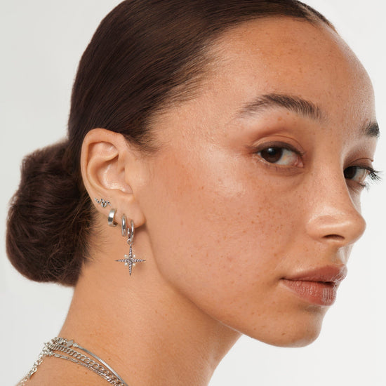 Harris Reed Serpent Single Stud Earring | Sterling Silver/Black Spinal Earrings Missoma 