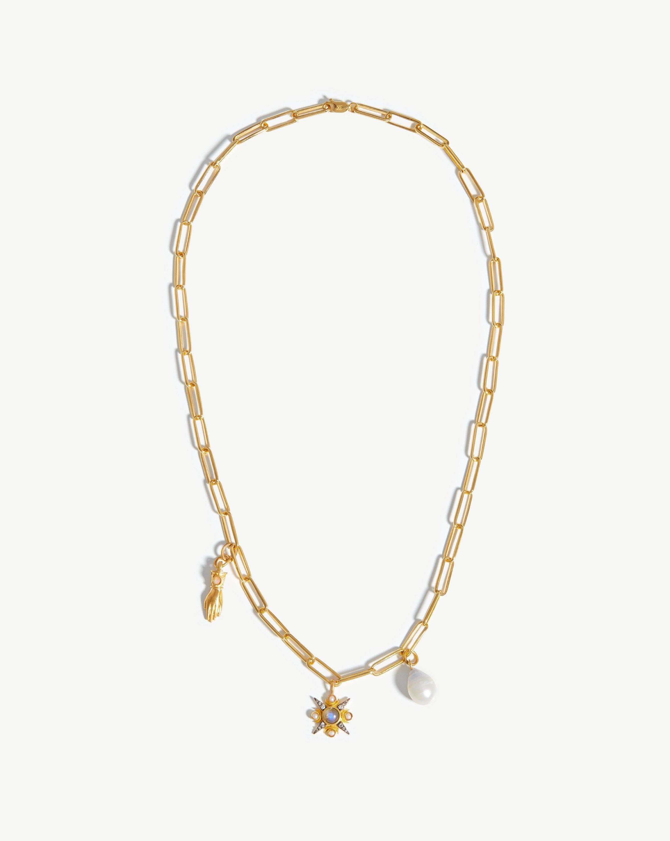 Harris Reed Symbols of Change Necklace | 18ct Gold Plated/Pearl & Labradorite Necklaces Missoma 