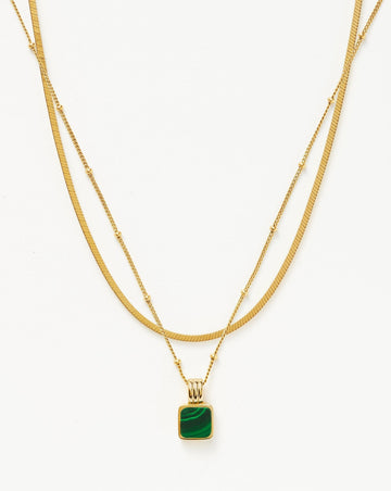 Iconic Lucy Williams Malachite Necklace Set | 18ct Gold Plated Vermeil/Malachite Necklaces Missoma 