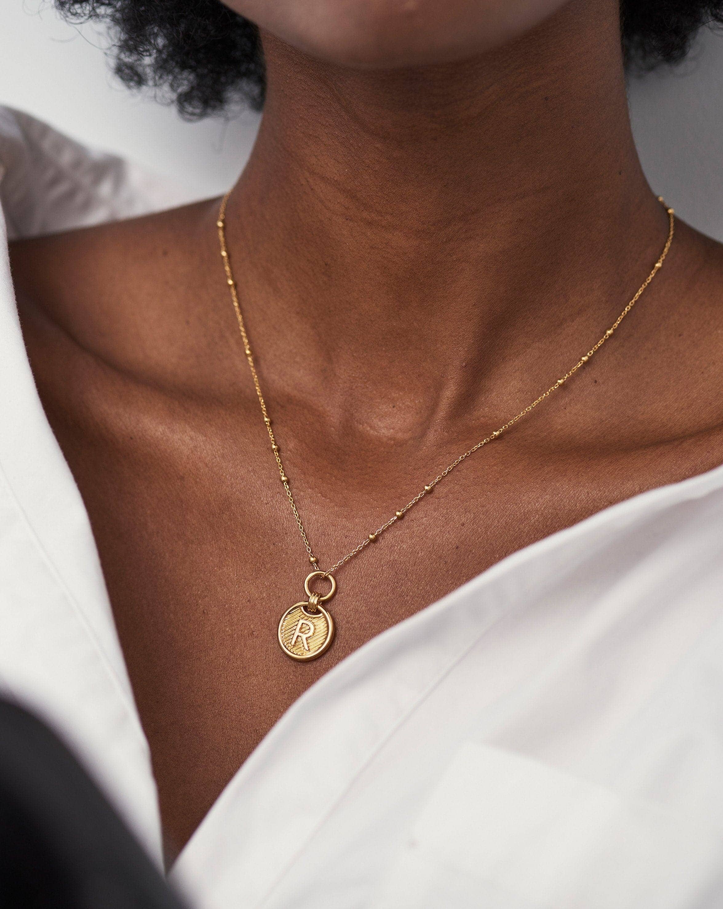 Initial Pendant Necklace - Initial R | 18ct Gold Plated Vermeil Necklaces Missoma 