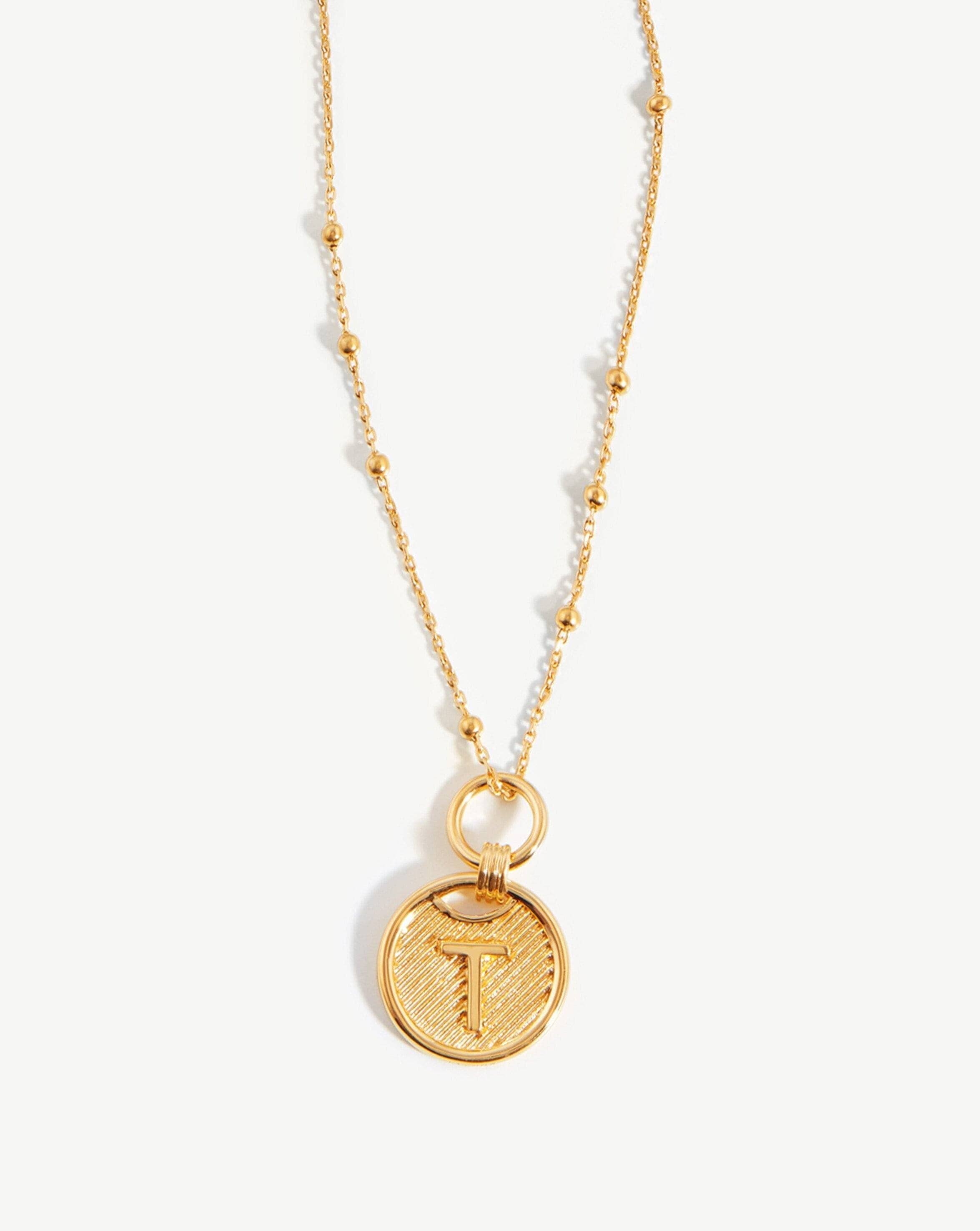 Initial Pendant Necklace - Initial T | 18ct Gold Plated Vermeil Necklaces Missoma 