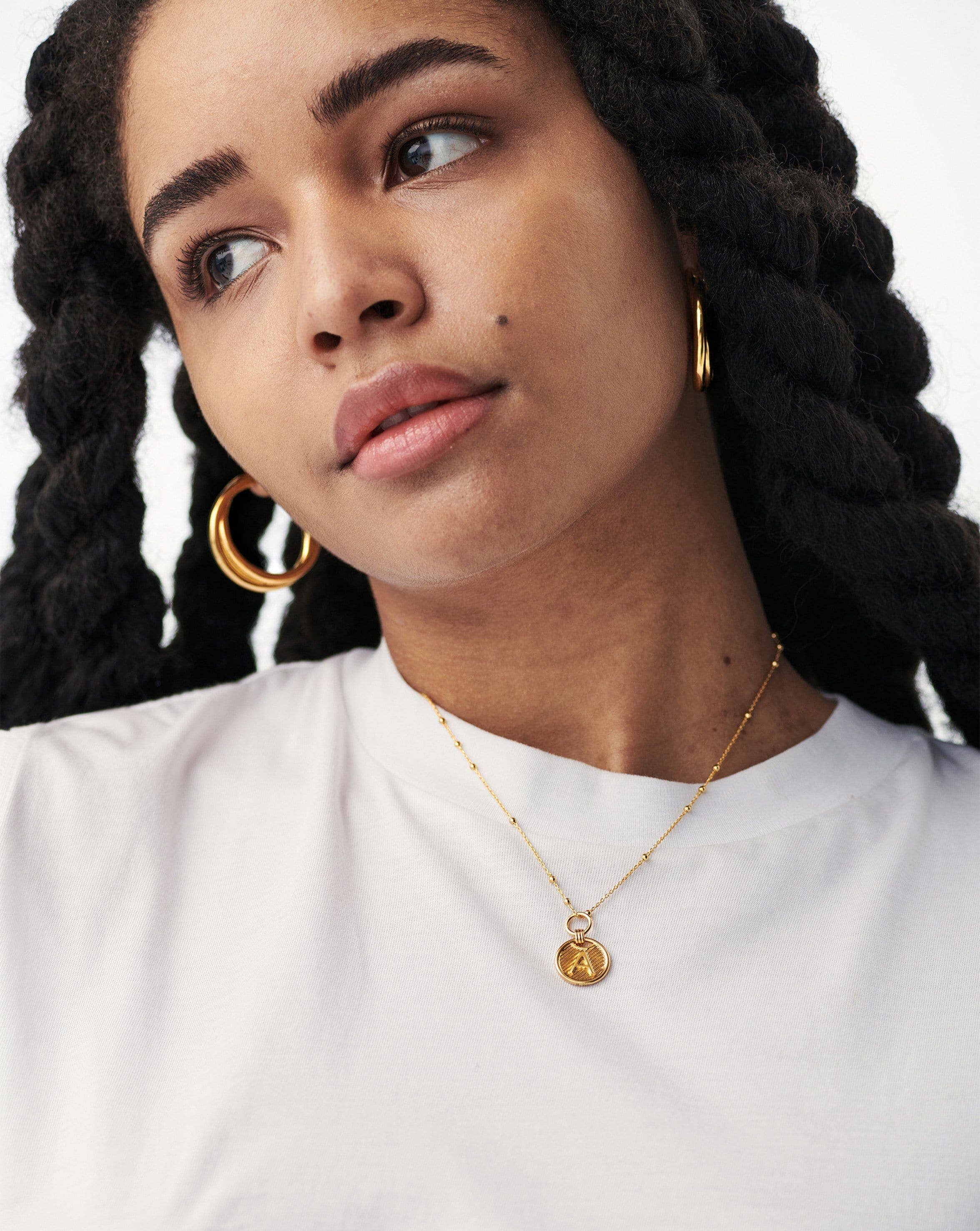 delicate, meaningful layers for Summer-ing into Fall 1) Figaro Link Choker  2) Simplicity Mini Moon Talisman 3… | Sequin jewelry, Delicate necklace, Initial  necklace