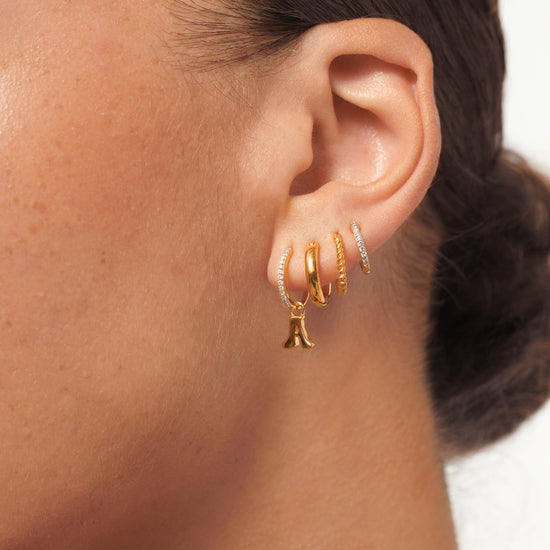 Initial Single Charm Hoop Earring - Initial A | 18ct Gold Plated Vermeil Earrings Missoma 