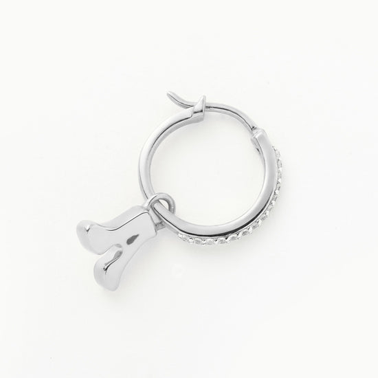 Initial Single Charm Hoop Earring - Initial A | Sterling Silver Earrings Missoma 