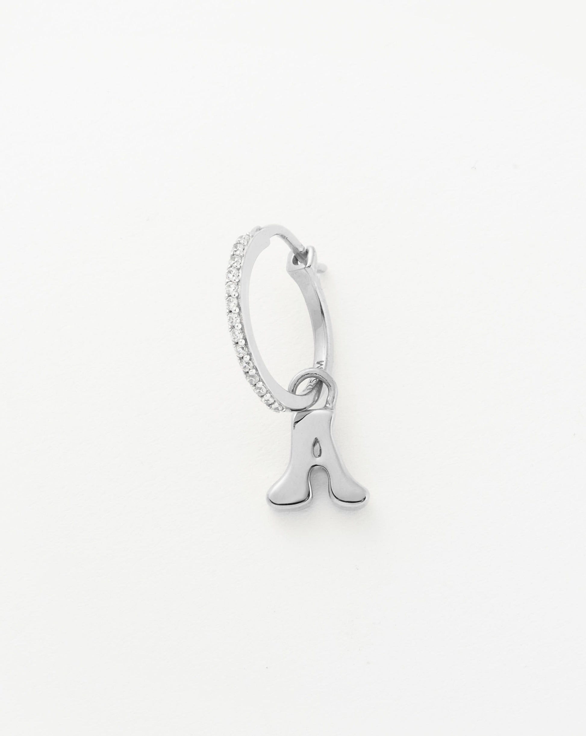 Initial Single Charm Hoop Earring - Initial A | Sterling Silver Earrings Missoma 