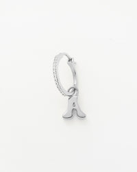 Initial Single Charm Hoop Earring - Initial A | Sterling Silver Earrings Missoma 