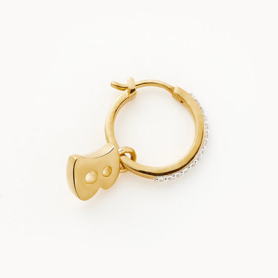 Initial Single Charm Hoop Earring - Initial B | 18ct Gold Plated Vermeil Earrings Missoma 