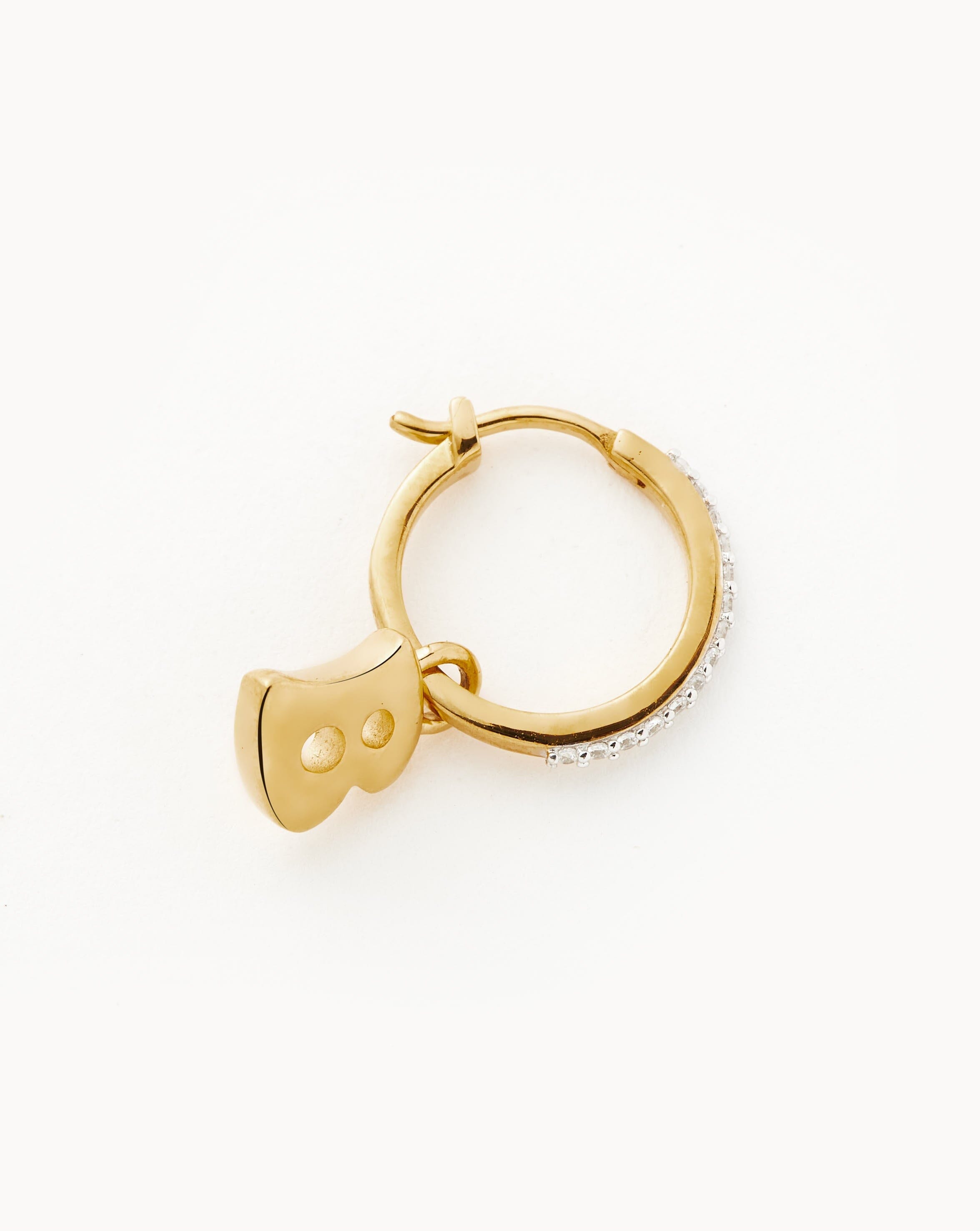 Initial Single Charm Hoop Earring - Initial B | 18ct Gold Plated Vermeil Earrings Missoma 