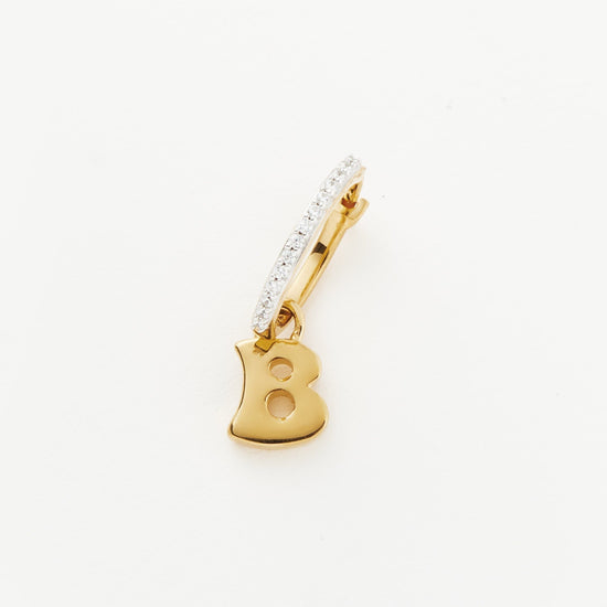 Initial Single Charm Hoop Earring - Initial B | 18ct Gold Plated Vermeil Earrings Missoma 