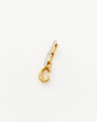 Initial Single Charm Hoop Earring - Initial C | 18ct Gold Plated Vermeil Earrings Missoma 