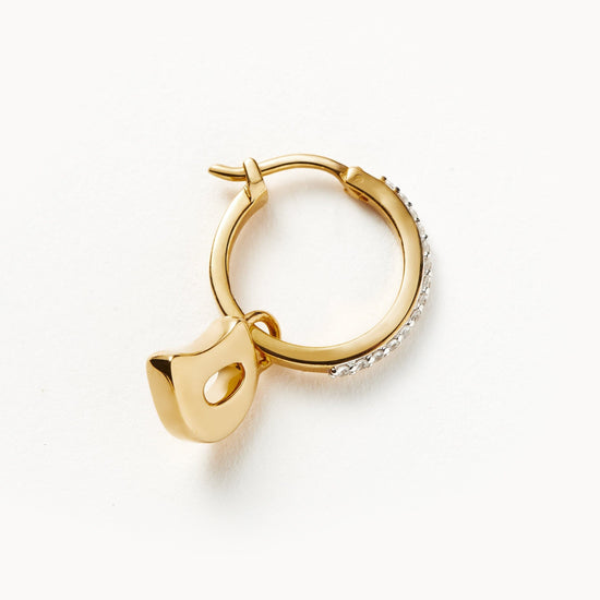 Initial Single Charm Hoop Earring - Initial D | 18ct Gold Plated Vermeil Earrings Missoma 