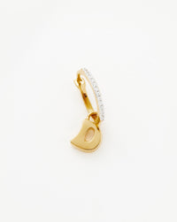 Initial Single Charm Hoop Earring - Initial D | 18ct Gold Plated Vermeil Earrings Missoma 