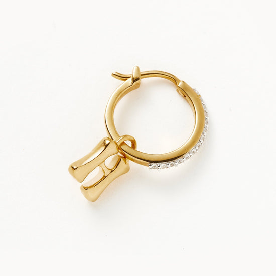 Initial Single Charm Hoop Earring - Initial H | 18ct Gold Plated Vermeil Earrings Missoma 