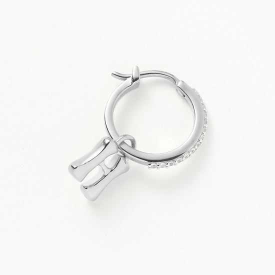Initial Single Charm Hoop Earring - Initial H | Sterling Silver Earrings Missoma 