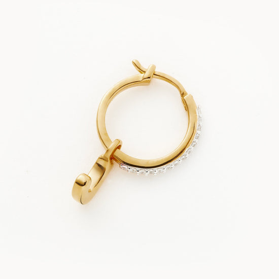 Initial Single Charm Hoop Earring - Initial J | 18ct Gold Plated Vermeil Earrings Missoma 