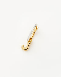 Initial Single Charm Hoop Earring - Initial J | 18ct Gold Plated Vermeil Earrings Missoma 