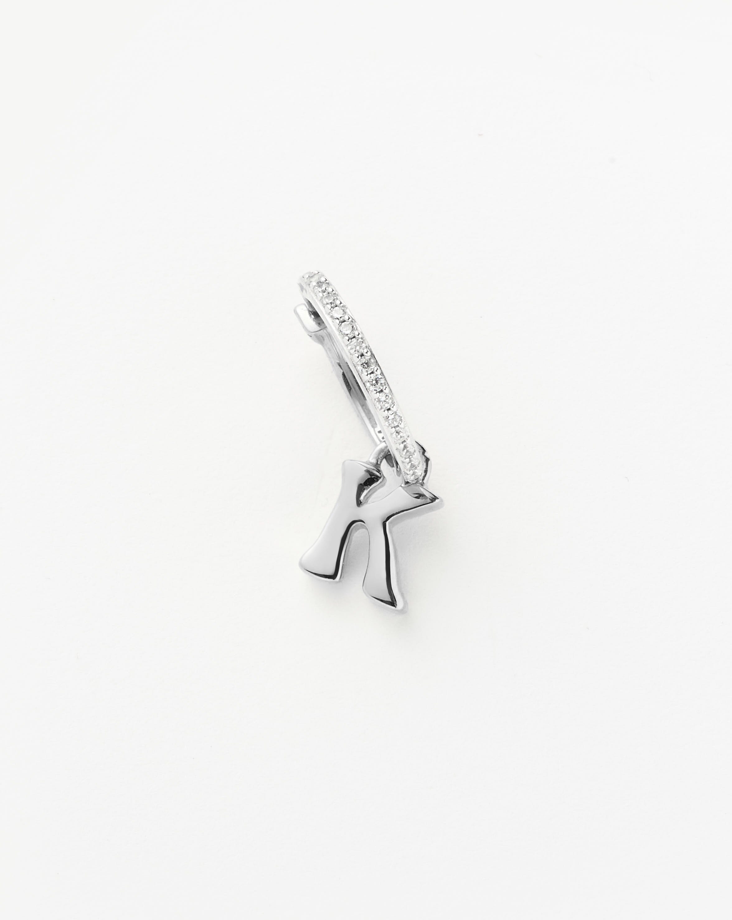 Initial Single Charm Hoop Earring - Initial K | Sterling Silver Earrings Missoma 