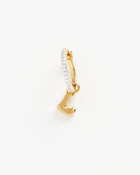 Initial Single Charm Hoop Earring - Initial L | 18ct Gold Plated Vermeil Earrings Missoma 