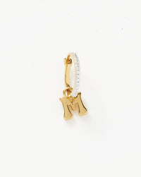 Initial Single Charm Hoop Earring - Initial M | 18ct Gold Plated Vermeil Earrings Missoma 
