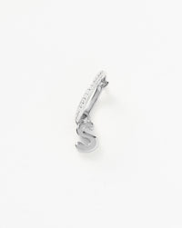 Initial Single Charm Hoop Earring - Initial S | Sterling Silver Earrings Missoma 