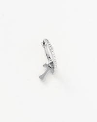 Initial Single Charm Hoop Earring - Initial T | Sterling Silver Earrings Missoma 