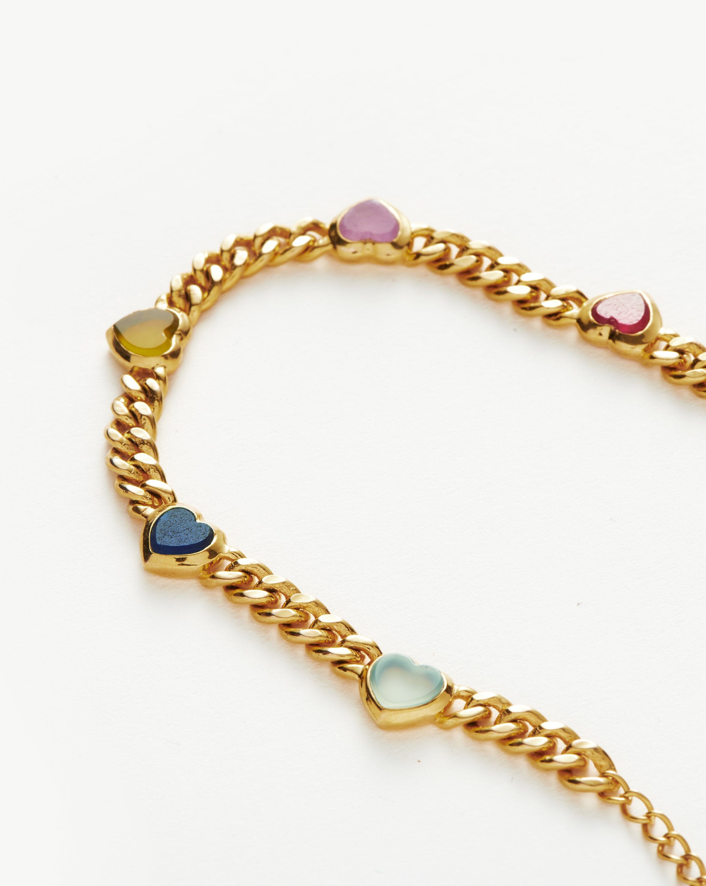 Sterling Silver & Gold Plated Heart Triple Chain Bracelet – Zamels