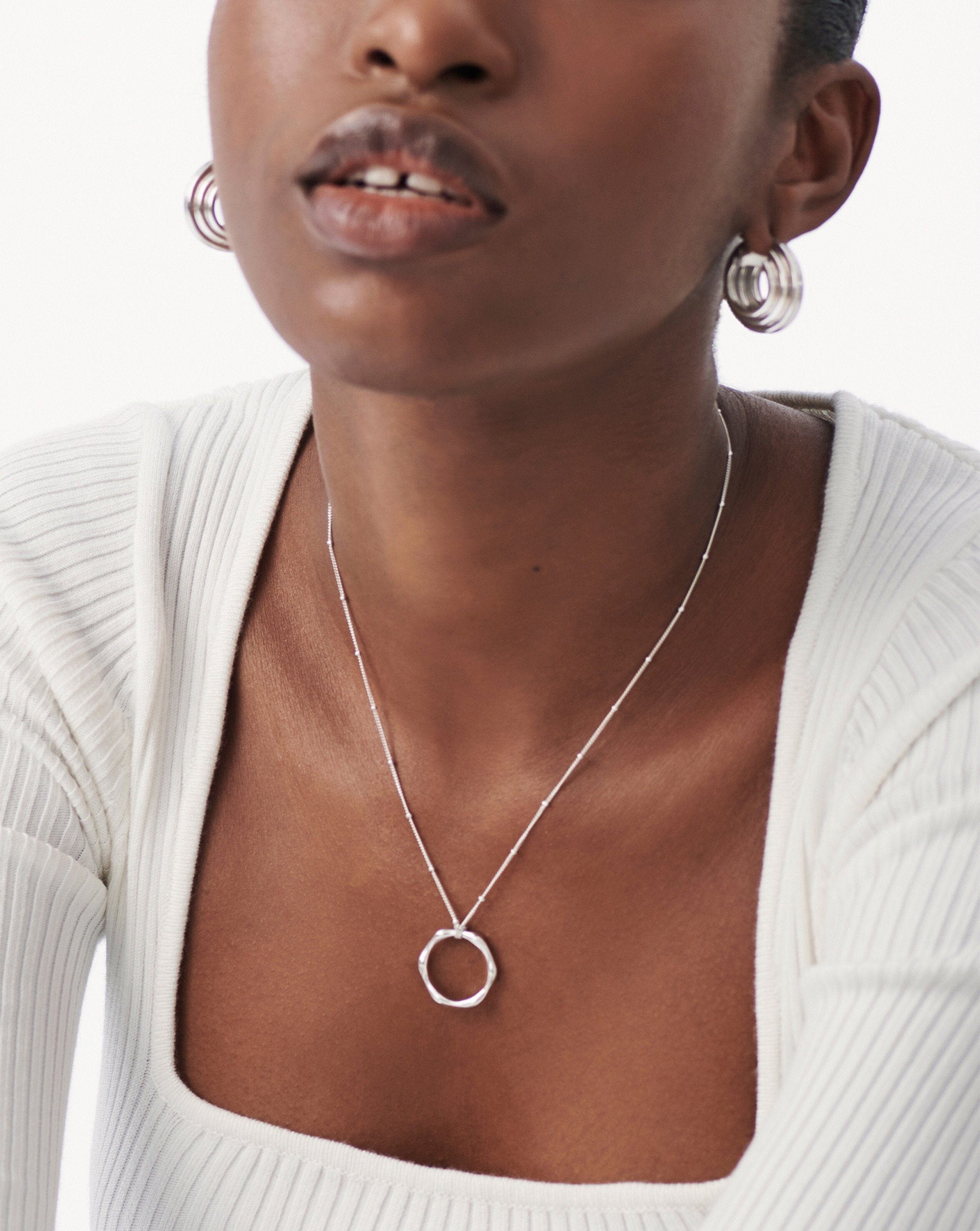 Large Molten Pendant Necklace | Sterling Silver Necklaces Missoma 
