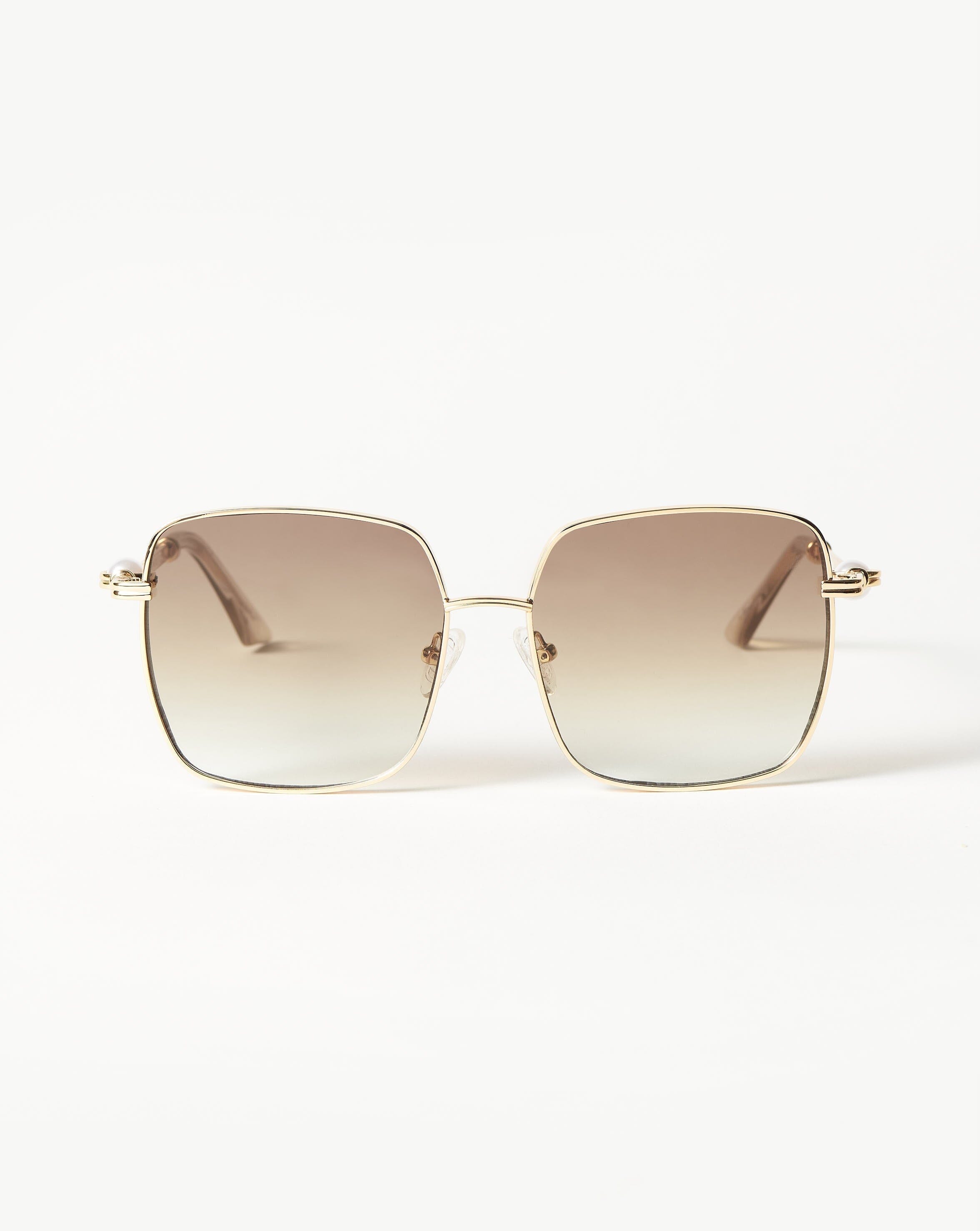 Missoma Le Specs Aquarius Sphere Oversized Square Sunglasses | gold/pearl