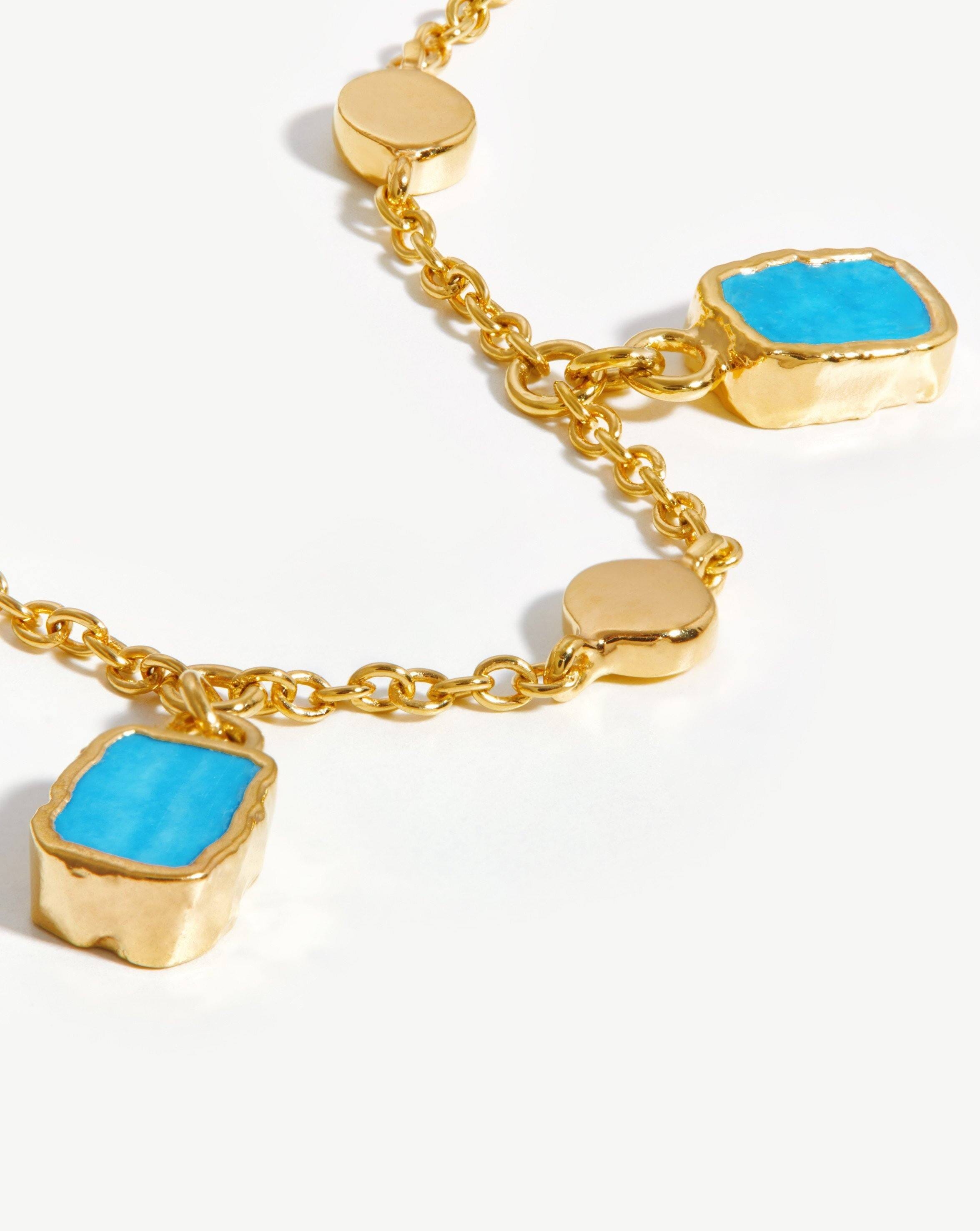 Lena Charm Bracelet, 18ct Gold Plated Vermeil/Rainbow Moonstone