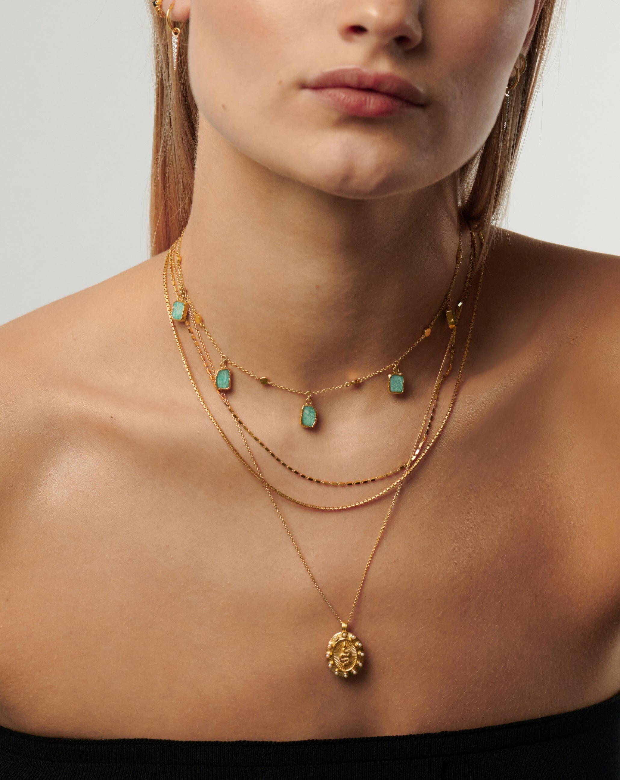 Lena Charm Choker | 18ct Gold Plated Vermeil/Amazonite | Missoma