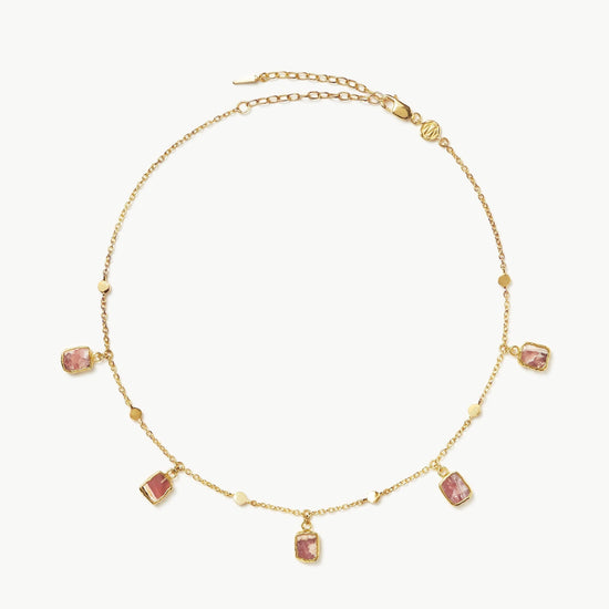 Lena Charm Choker | 18ct Gold Plated Vermeil/Rhodochrosite Necklaces Missoma 