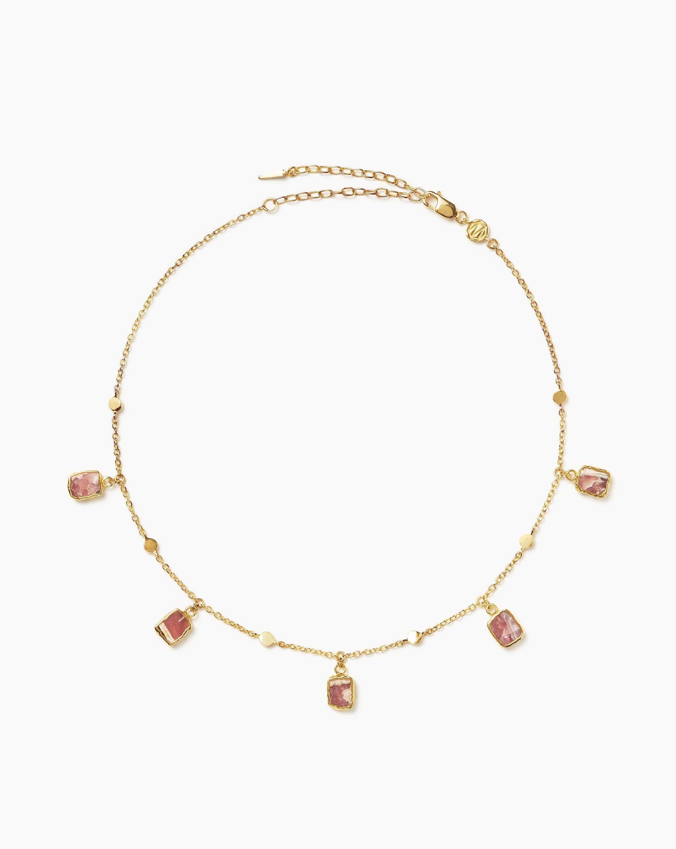 Lena Charm Choker | 18ct Gold Plated Vermeil/Rhodochrosite Necklaces Missoma 