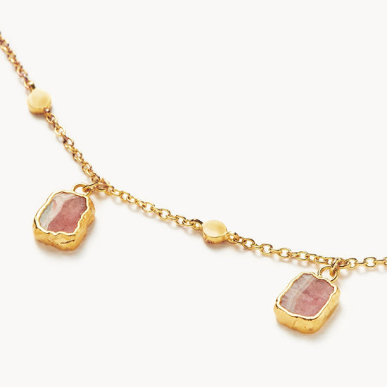 Lena Charm Choker | 18ct Gold Plated Vermeil/Rhodochrosite Necklaces Missoma 