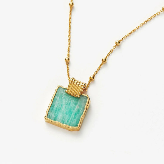 Lena Charm Necklace | 18ct Gold Plated Vermeil/Amazonite Necklaces Missoma 